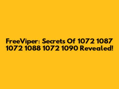 FreeViper: Secrets Of 1072 1087 1072 1088 1072 1090 Revealed!