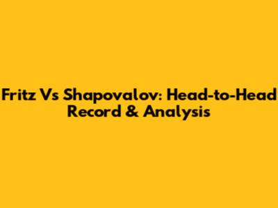 Fritz Vs Shapovalov: Head-to-Head Record & Analysis