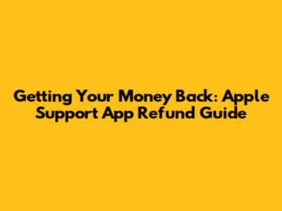 Getting Your Money Back: Apple Support App Refund Guide