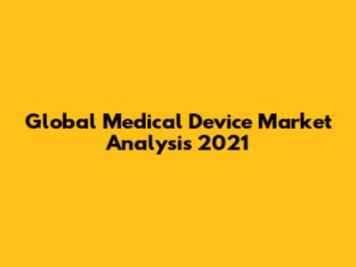 Global Medical Device Market Analysis 2021