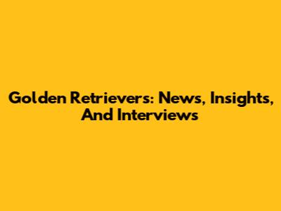 Golden Retrievers: News, Insights, And Interviews