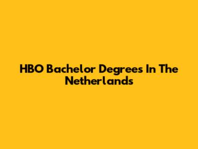 HBO Bachelor Degrees In The Netherlands