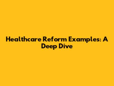 Healthcare Reform Examples: A Deep Dive