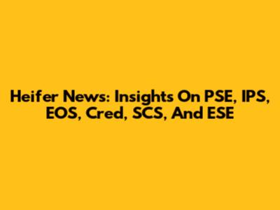 Heifer News: Insights On PSE, IPS, EOS, Cred, SCS, And ESE