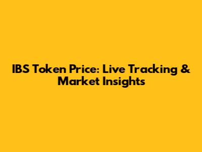 IBS Token Price: Live Tracking & Market Insights