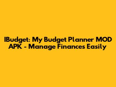 IBudget: My Budget Planner MOD APK - Manage Finances Easily