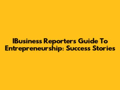 IBusiness Reporter's Guide To Entrepreneurship: Success Stories