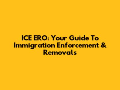 ICE ERO: Your Guide To Immigration Enforcement & Removals