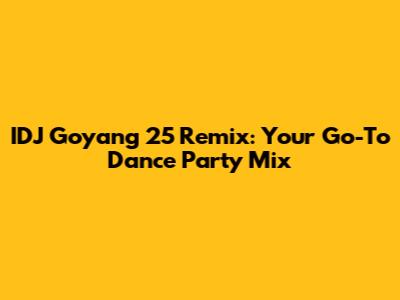 IDJ Goyang 25 Remix: Your Go-To Dance Party Mix