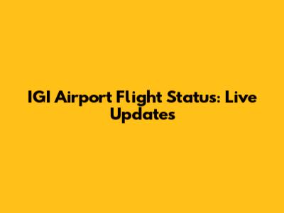 IGI Airport Flight Status: Live Updates