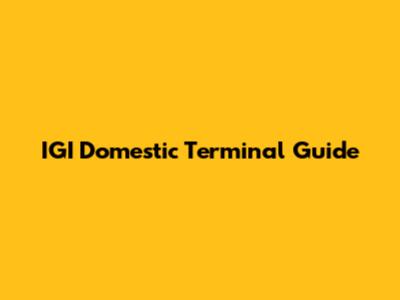 IGI Domestic Terminal Guide