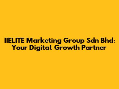 IIELITE Marketing Group Sdn Bhd: Your Digital Growth Partner