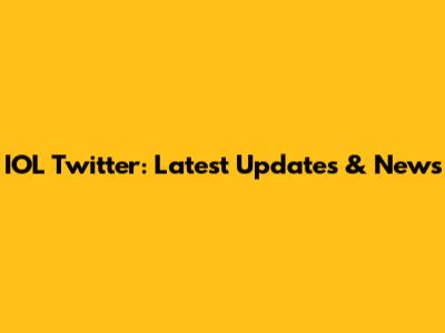 IOL Twitter: Latest Updates & News