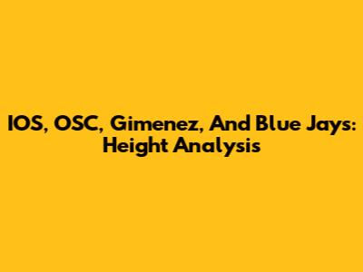 IOS, OSC, Gimenez, And Blue Jays: Height Analysis