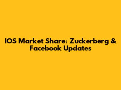 IOS Market Share: Zuckerberg & Facebook Updates