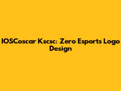 IOSCoscar Kscsc: Zero Esports Logo Design