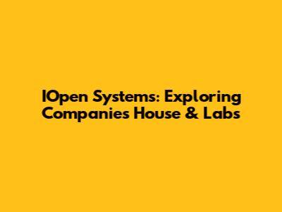 IOpen Systems: Exploring Companies House & Labs