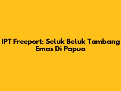 IPT Freeport: Seluk Beluk Tambang Emas Di Papua