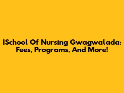 ISchool Of Nursing Gwagwalada: Fees, Programs, And More!