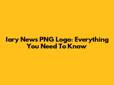 Iary News PNG Logo: Everything You Need To Know