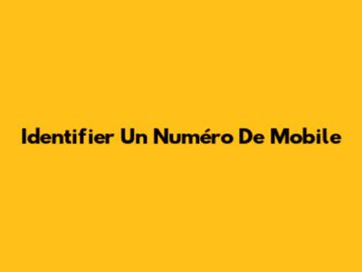 Identifier Un Numéro De Mobile