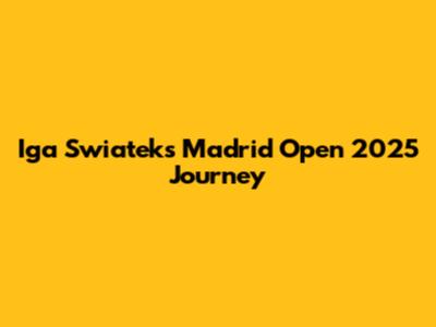 Iga Swiatek's Madrid Open 2025 Journey