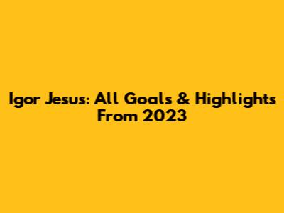 Igor Jesus: All Goals & Highlights From 2023