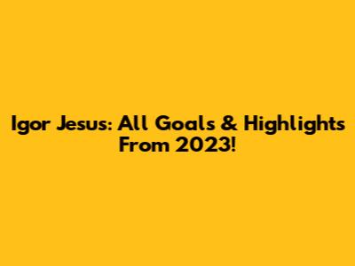 Igor Jesus: All Goals & Highlights From 2023!