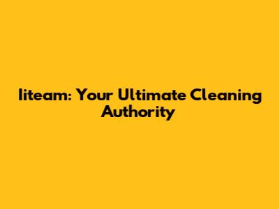Iiteam: Your Ultimate Cleaning Authority