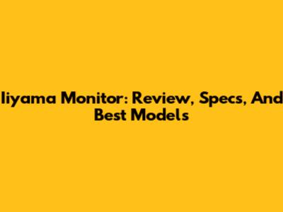 Iiyama Monitor: Review, Specs, And Best Models