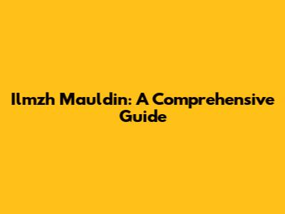 Ilmzh Mauldin: A Comprehensive Guide