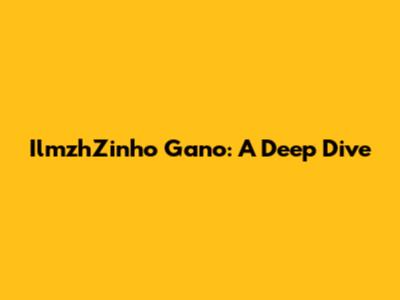 IlmzhZinho Gano: A Deep Dive