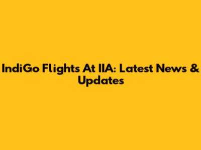 IndiGo Flights At IIA: Latest News & Updates