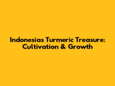 Indonesia's Turmeric Treasure: Cultivation & Growth