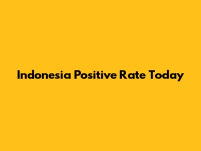Indonesia Positive Rate Today