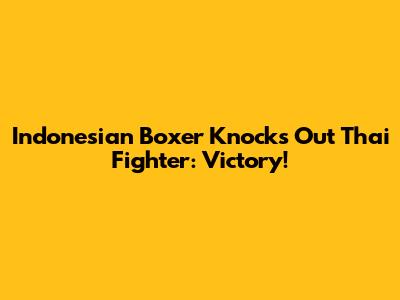 Indonesian Boxer Knocks Out Thai Fighter: Victory!