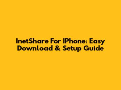 InetShare For IPhone: Easy Download & Setup Guide