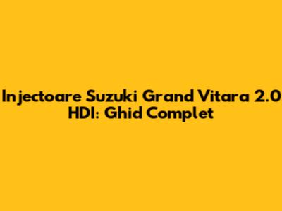 Injectoare Suzuki Grand Vitara 2.0 HDI: Ghid Complet