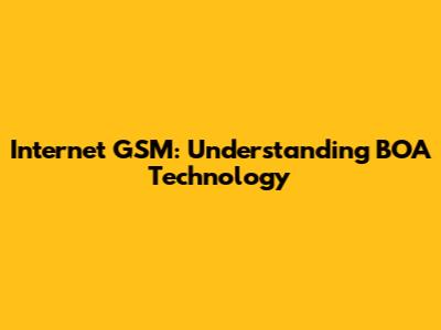 Internet GSM: Understanding BOA Technology