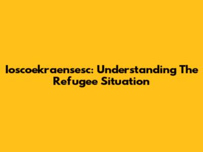 Ioscoekraensesc: Understanding The Refugee Situation