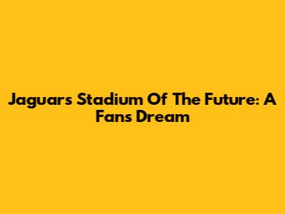 Jaguars' Stadium Of The Future: A Fan's Dream