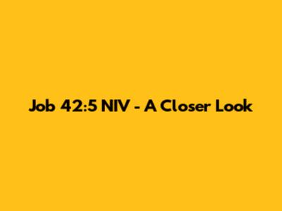 Job 42:5 NIV - A Closer Look