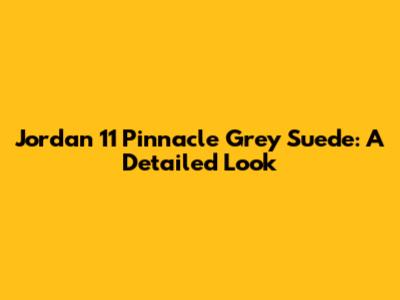 Jordan 11 Pinnacle Grey Suede: A Detailed Look