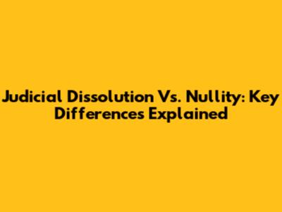 Judicial Dissolution Vs. Nullity: Key Differences Explained