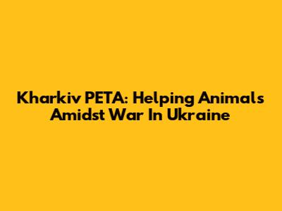 Kharkiv PETA: Helping Animals Amidst War In Ukraine