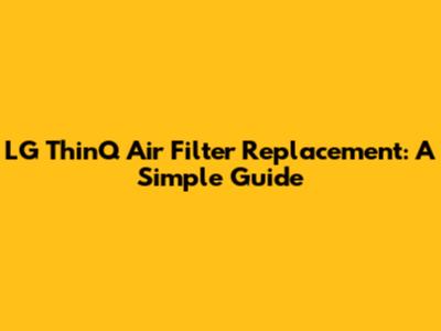 LG ThinQ Air Filter Replacement: A Simple Guide