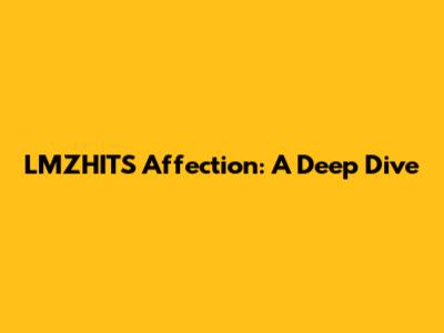 LMZHITS Affection: A Deep Dive