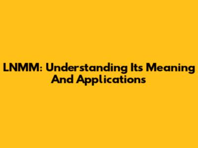 LNMM: Understanding Its Meaning And Applications