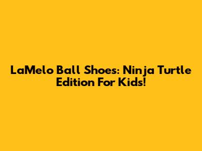 LaMelo Ball Shoes: Ninja Turtle Edition For Kids!