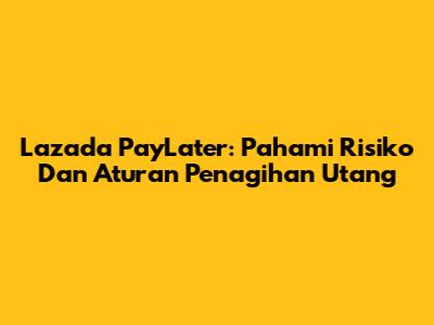 Lazada PayLater: Pahami Risiko Dan Aturan Penagihan Utang